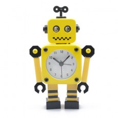 양철 로봇 알람시계 - 옐로우로봇