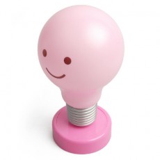 스마일 전구 램프 무드등 - 핑크